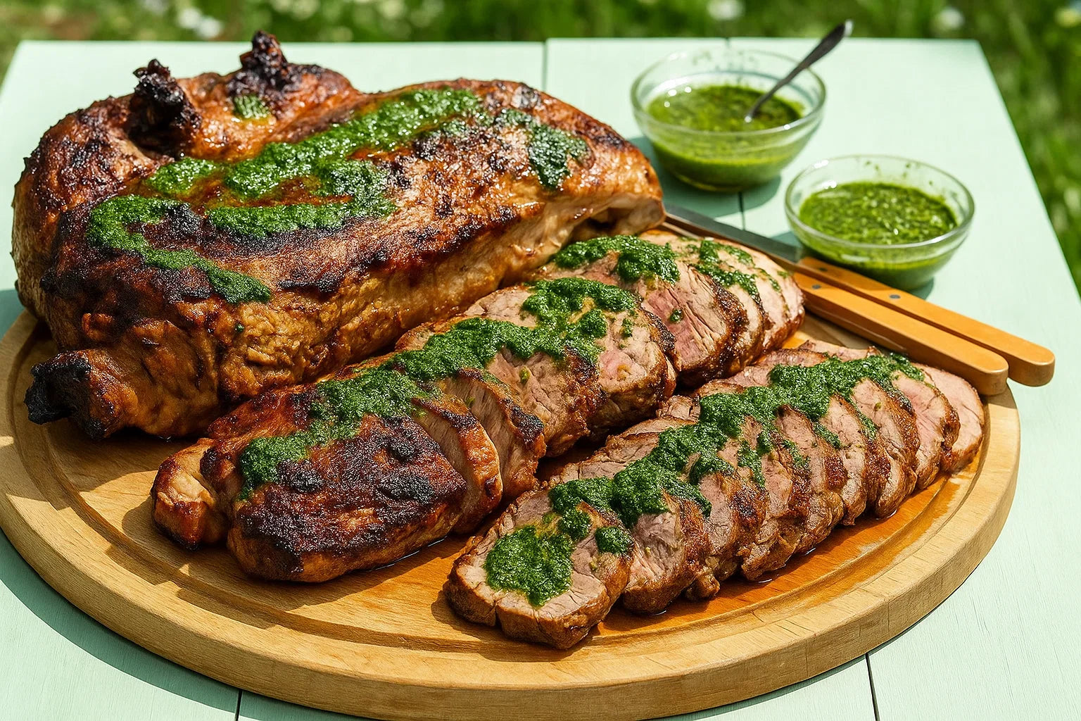 Argentinian style butterflied lamb and pig